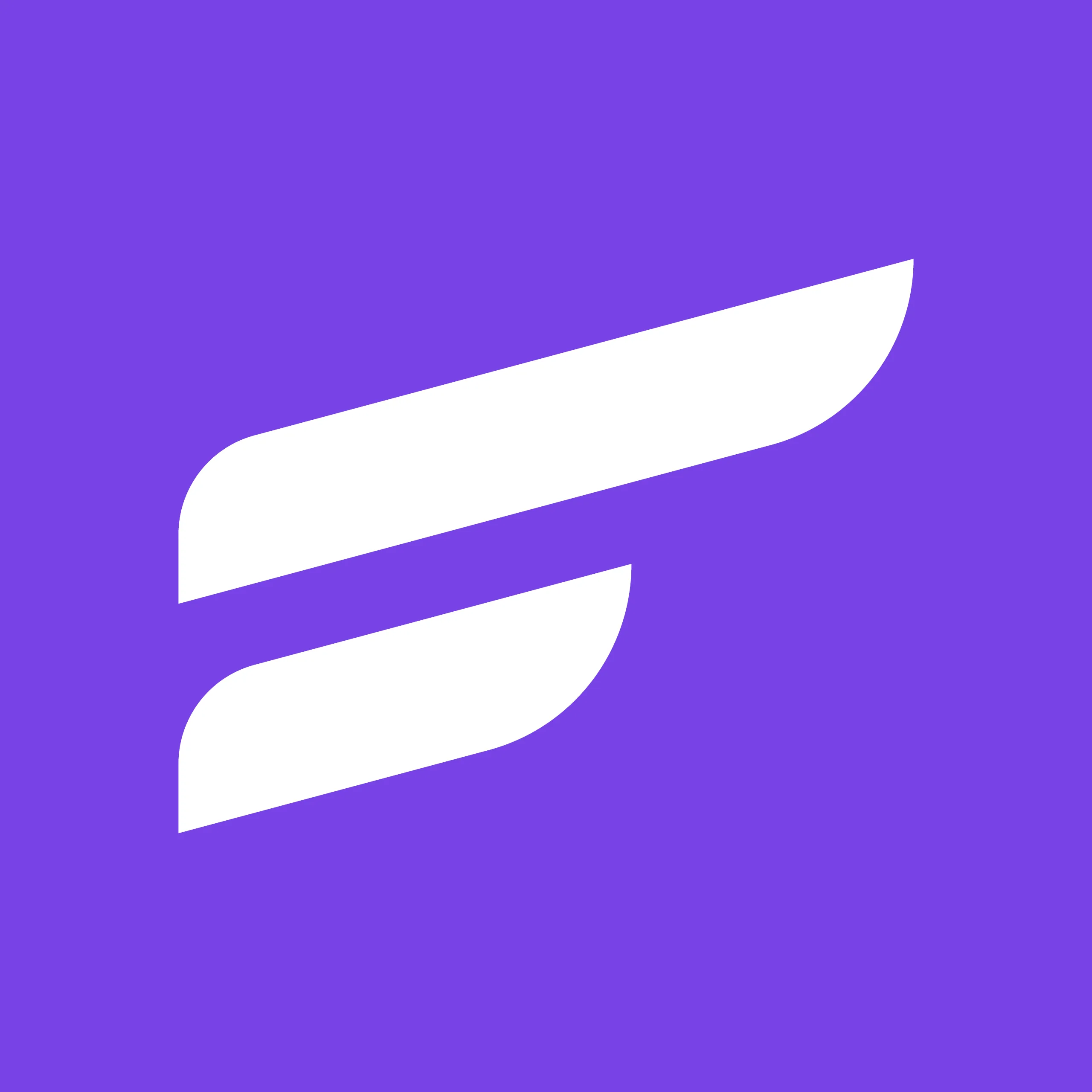 fluentCRM logo mark – white symbol on a violet background